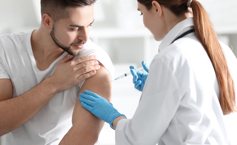Man taking Vaccination